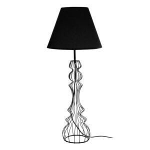 Chicoya Black Fabric Shade Table Lamp With Metal Wire Base