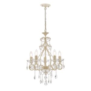 Laura Ashley Shamley 5 Light Ceiling Chandelier In Matt White Finish