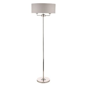 Laura Ashley Sorrento 3 Light Floor Lamp in Polished Nickel with Silver Shade