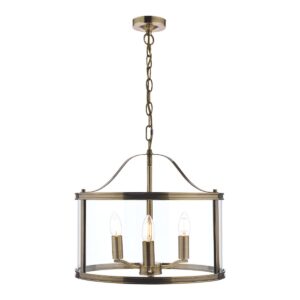 Laura Ashley Harrington 3 Light Ceiling Lantern In Antique Brass Finish