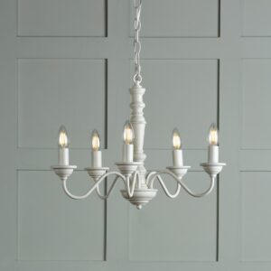 Laura Ashley Tate 5 Light Ceiling Pendant Light In Matt White Finish