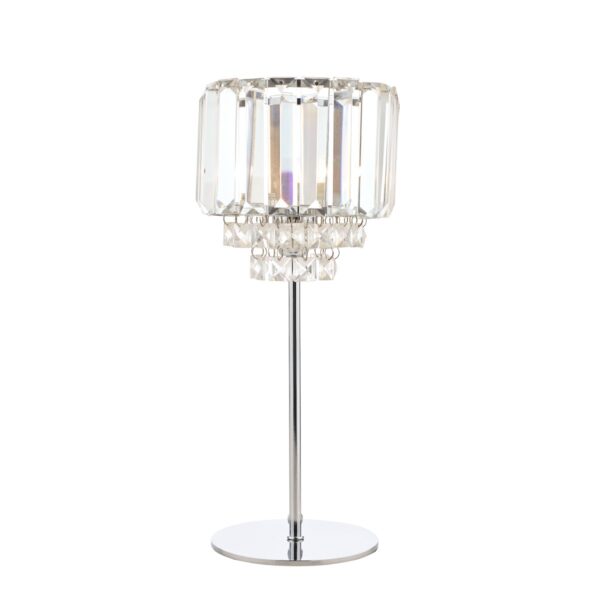 Laura Ashley Vienna Crystal Glass Table Lamp In Polished Chrome Finish