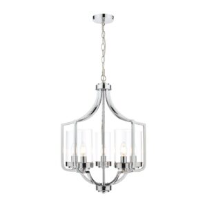 Laura Ashley Joseph 5 Light Ceiling Chandelier in Polished Chrome Finish