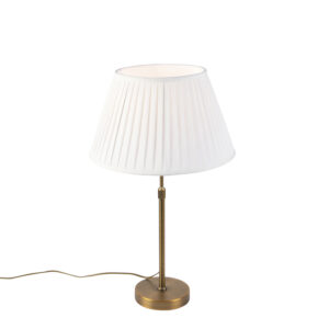 Table Lamp Bronze with 35cm Plisse White Shade – Parte