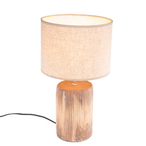 Countryside Table Lamp Beige with Brown 43 cm - Lipa