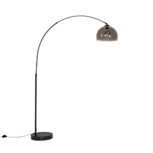 Modern arc lamp black with smoke glass – Arc