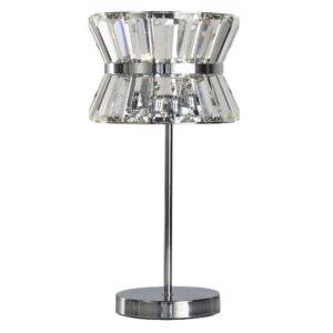 Uptown 2 Light Clear Crystal Table Lamp In Chrome