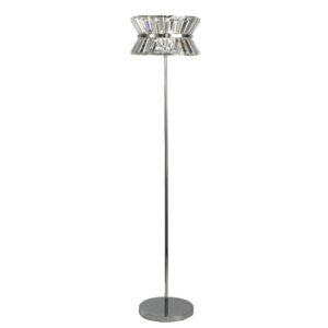 Uptown 3 Light Clear Crystal Floor Lamp In Chrome