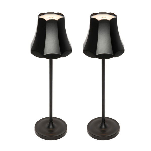 Set of 2 Retro Table Lamps Black Rechargeable IP44 - Granny