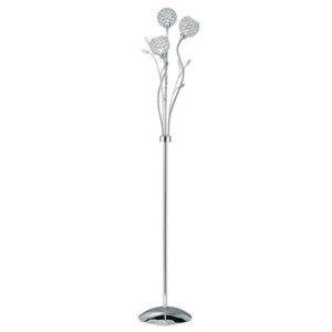 Bellis II 3 Lights Clear Glass Floor Lamp In Chrome