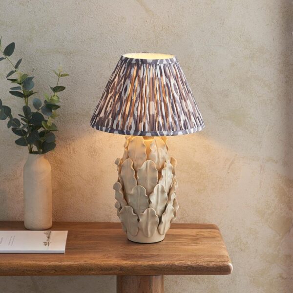 Laredo Pearl Grey 30cm Shade Small Ceramic Table Lamp In Ivory