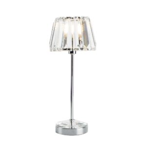 Laura Ashley Capri Crystal Glass Small Table Lamp In Polished Chrome Finish