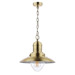 Laura Ashley Corbridge 1 Light Fisherman Nautical Ceiling Pendant Light in Antique Brass