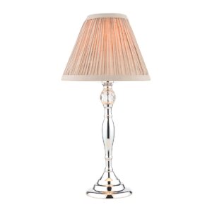 Laura Ashley Ellis Polished Chrome Spindle Table Lamp With Cream Shade