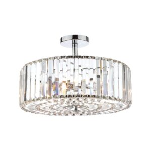 Laura Ashley Fernhurst Polished Chrome 4 Light Art Deco Ceiling Light