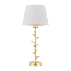 Laura Ashley Halton Table Lamp In Distressed Gold Leaf With Cream Cotton Shade