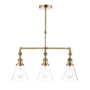 Laura Ashley Isaac 3 Light Bar Pendant Ceiling Light In Antique Brass Finish