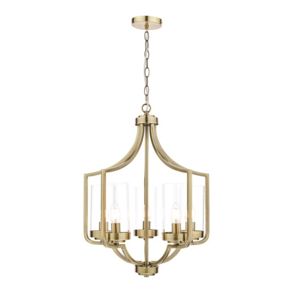 Laura Ashley Joseph 5 Light Chandelier in Antique Brass Finish