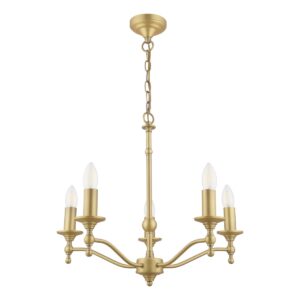 Laura Ashley Ludchurch 5 Light Ceiling Pendant Light In Matt Antique Brass Finish LA3756392-Q