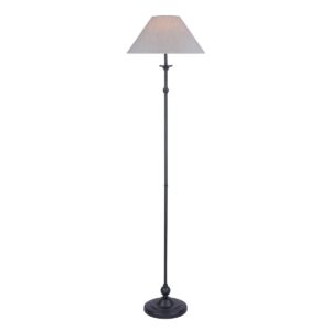 Laura Ashley Ludchurch Floor Lamp In Industrial Black Finish With Linen Shade LA3756241-Q