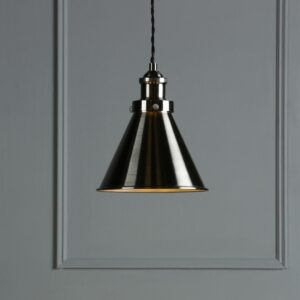 Laura Ashley Rufus Ceiling Pendant Light In Industrial Nickel Finish