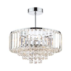 Laura Ashley Vienna 3 Light Semi Flush Ceiling Light In Polished Chrome