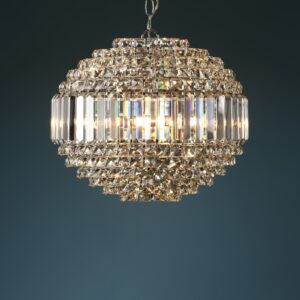 Laura Ashley Vienna Crystal 5 Light Orb Chandelier In Polished Chrome Finish