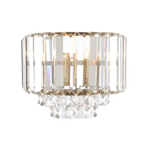 Laura Ashley Vienna Crystal Glass Wall Light In Antique Brass Finish