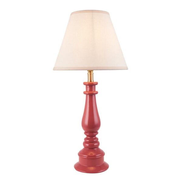 Lenoir White 25cm Shade Resin Table Lamp In Pink Clay