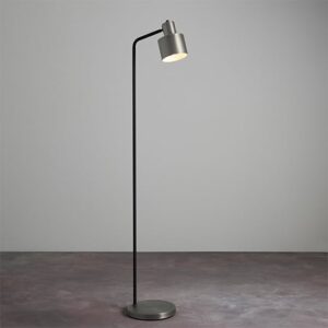 Mayfield Task Floor Lamp In Brushed Silver And Matt Black