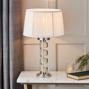 Nephi Clear Glass Crystal Table Lamp In Polished Nickel