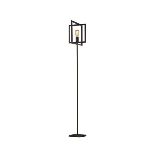 Plaza Square Metal Floor Lamp In Matt Black