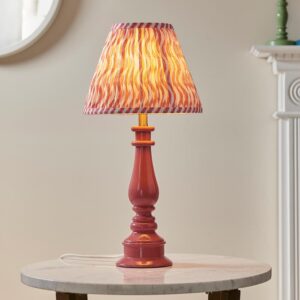 Riyadh Coral Pink 25cm Shade Resin Table Lamp In Pink Clay