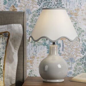 Laura Ashley Bramhope Table Lamp In Grey Ceramic With Shade LA3756614-Q