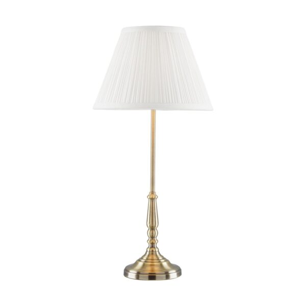 Laura Ashley Elliot Table Lamp In Antique Brass Finish With White Shade