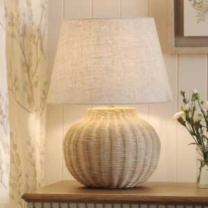 Laura Ashley Fernhill Table Lamp In Matt Cream With Shade LA3756613-Q